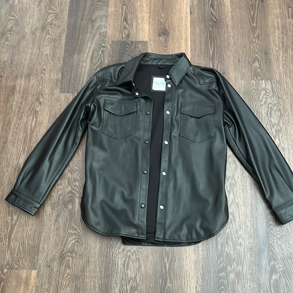 Faux Leather Shacket